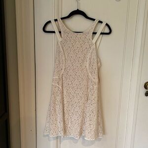NWT White Lacey Ark & Co Summer Dress Floral Lace